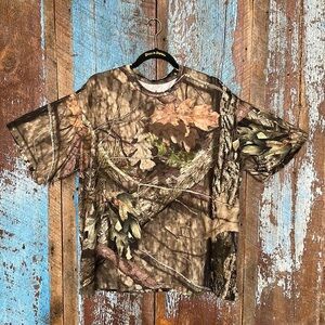 Habit Shirt Mens Size 2XL Camo Hunting Short Sleeve Mossy Oak Top